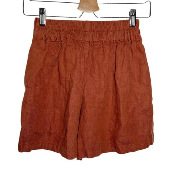 Love and Confuse Burnt Orange Linen High Waisted Isla Shorts - XS - Picture 1 of 9